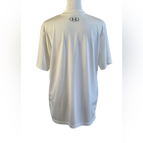 Under Armour White V-Neck Loose Fit Performance Shirt - Picture 4 of 5
